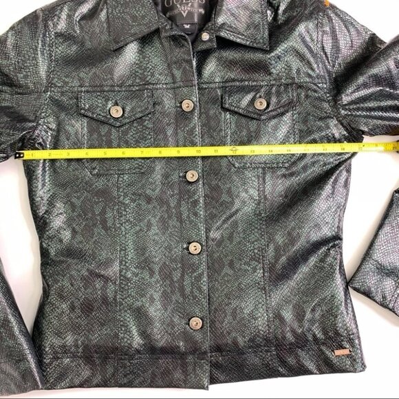 Guess Faux Snakeskin Jacket Vintage 90's Medium - Picture 11 of 14